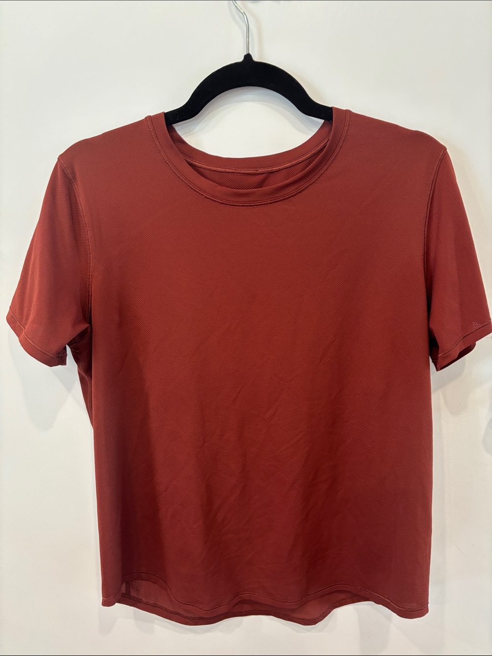 Lululemon Rust Red Crewneck Short Sleeve Running Tee - Picture 1 of 3